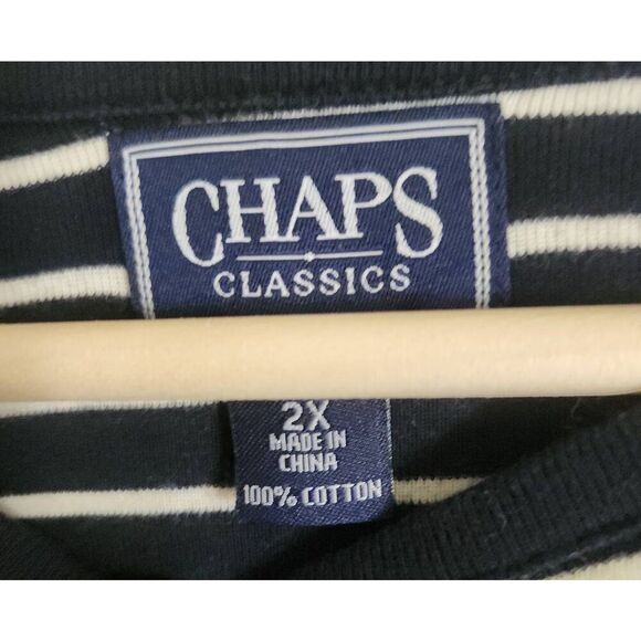 F6 Chaps Classics black and white knit top - Picture 2 of 7